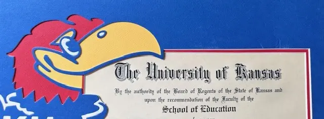 University of Kansas School of Education diploma